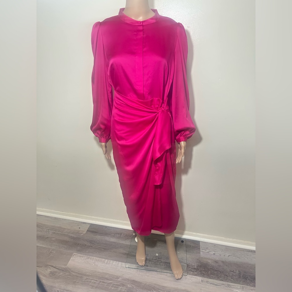 Donna‎ Karan New York Pink Wrap Dress Women's Glam Designer Elegant